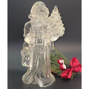 Acrylic Santa Vintage 9" Sterling Hollow Christmas Tree Topper Decoration
